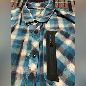 REI Blue and White Plaid Casual Shirt